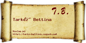 Tarkó Bettina névjegykártya